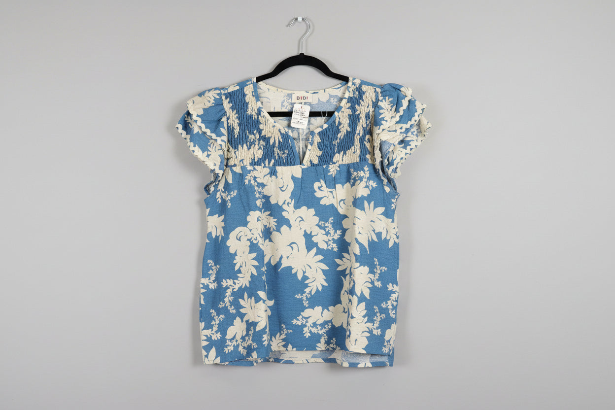 Blue Floral Top - Astra's Stellar Boutique