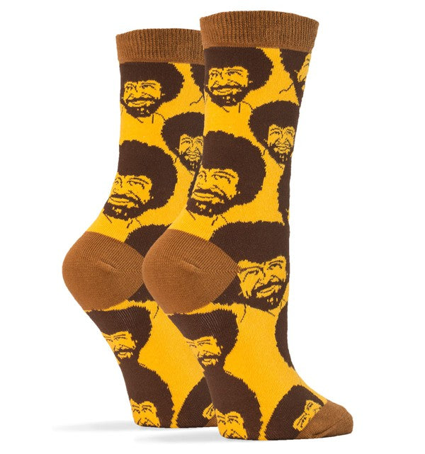 Bob Ross Flash Mob - Women's Funny Crew Socks - Astra's Stellar Boutique