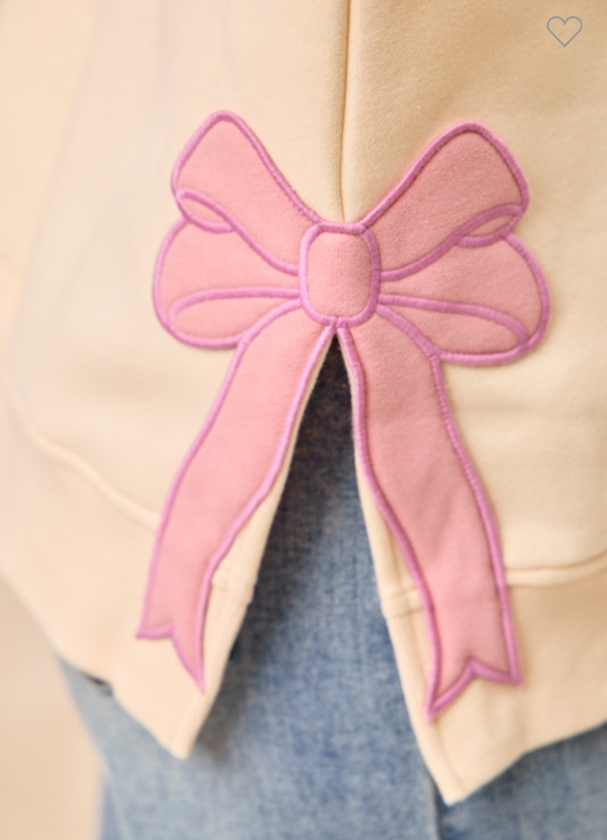 Merry Side Bow Patches Christmas Fleece Sweatshirt – Cream/Pink - Astra's Stellar Boutique