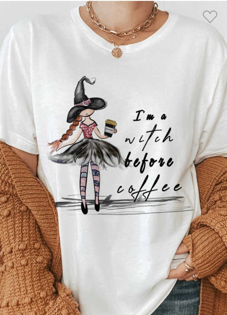 I'm a Witch Before Coffee Tee - Astra's Stellar Boutique