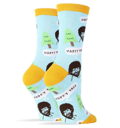 Bob Ross Happy Tree - Women's Funny Socks - Astra's Stellar Boutique