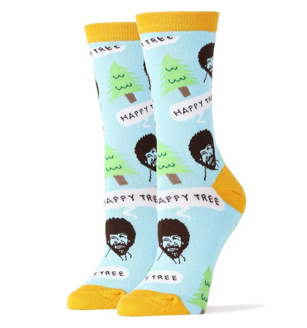 Bob Ross Happy Tree - Women's Funny Socks - Astra's Stellar Boutique