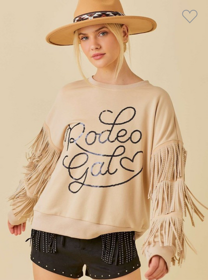Rodeo Gal Sequin Fringe Sweater - Astra's Stellar Boutique