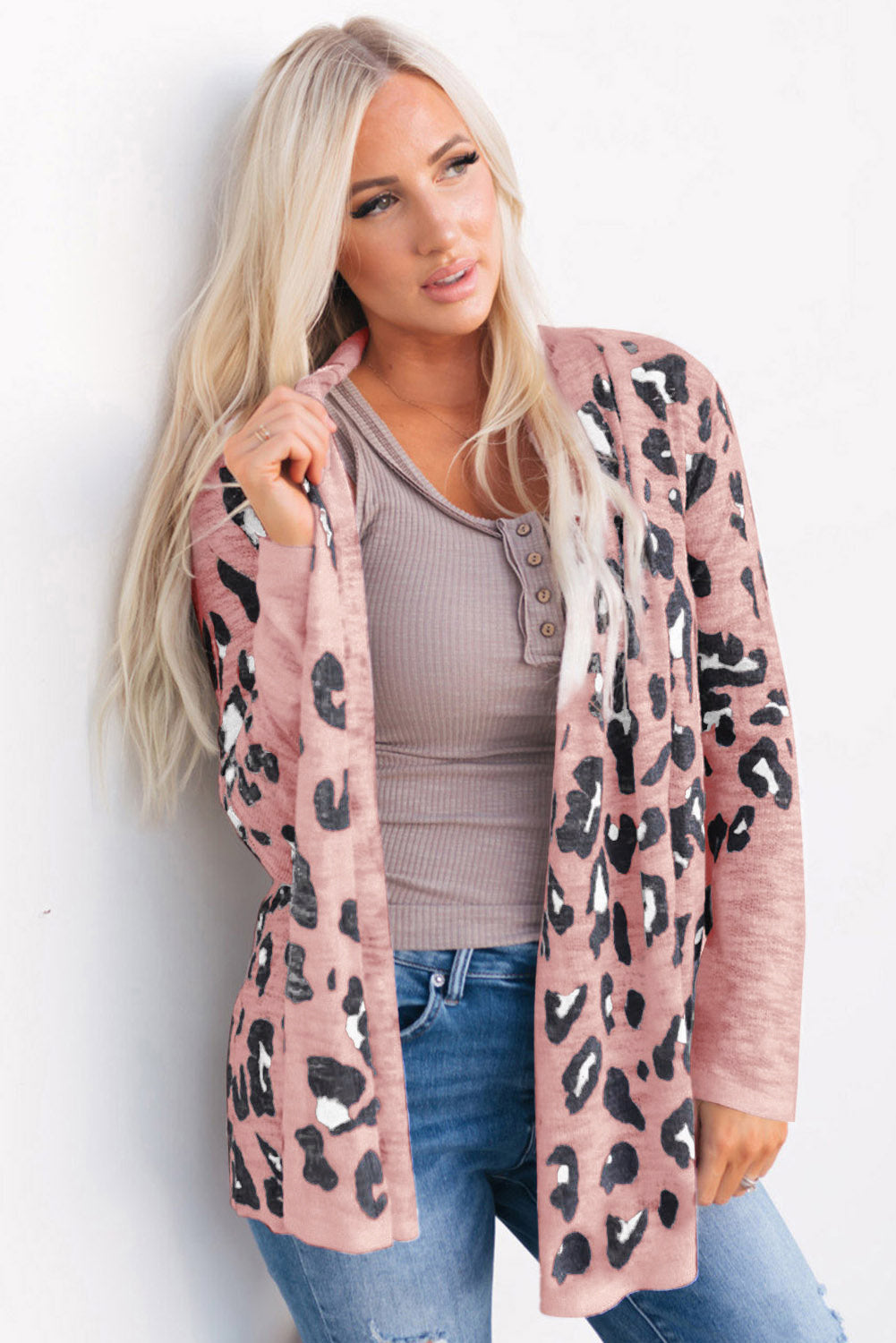 Printed Long Sleeve Cardigan - Astra's Stellar Boutique