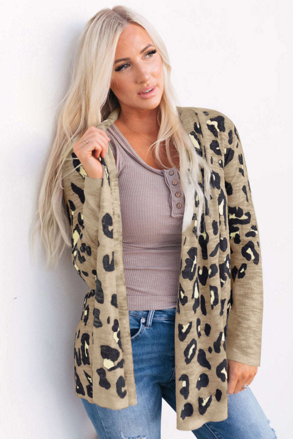 Printed Long Sleeve Cardigan - Astra's Stellar Boutique