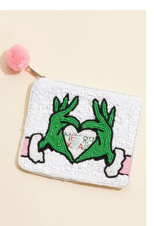 Grinch Sequin Coin Purse - Astra's Stellar Boutique