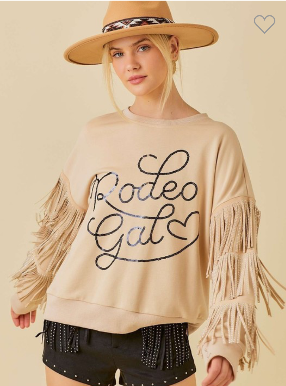 Rodeo Gal Sequin Fringe Sweater - Astra's Stellar Boutique