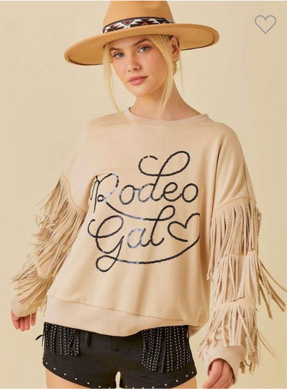Rodeo Gal Sequin Fringe Sweater - Astra's Stellar Boutique