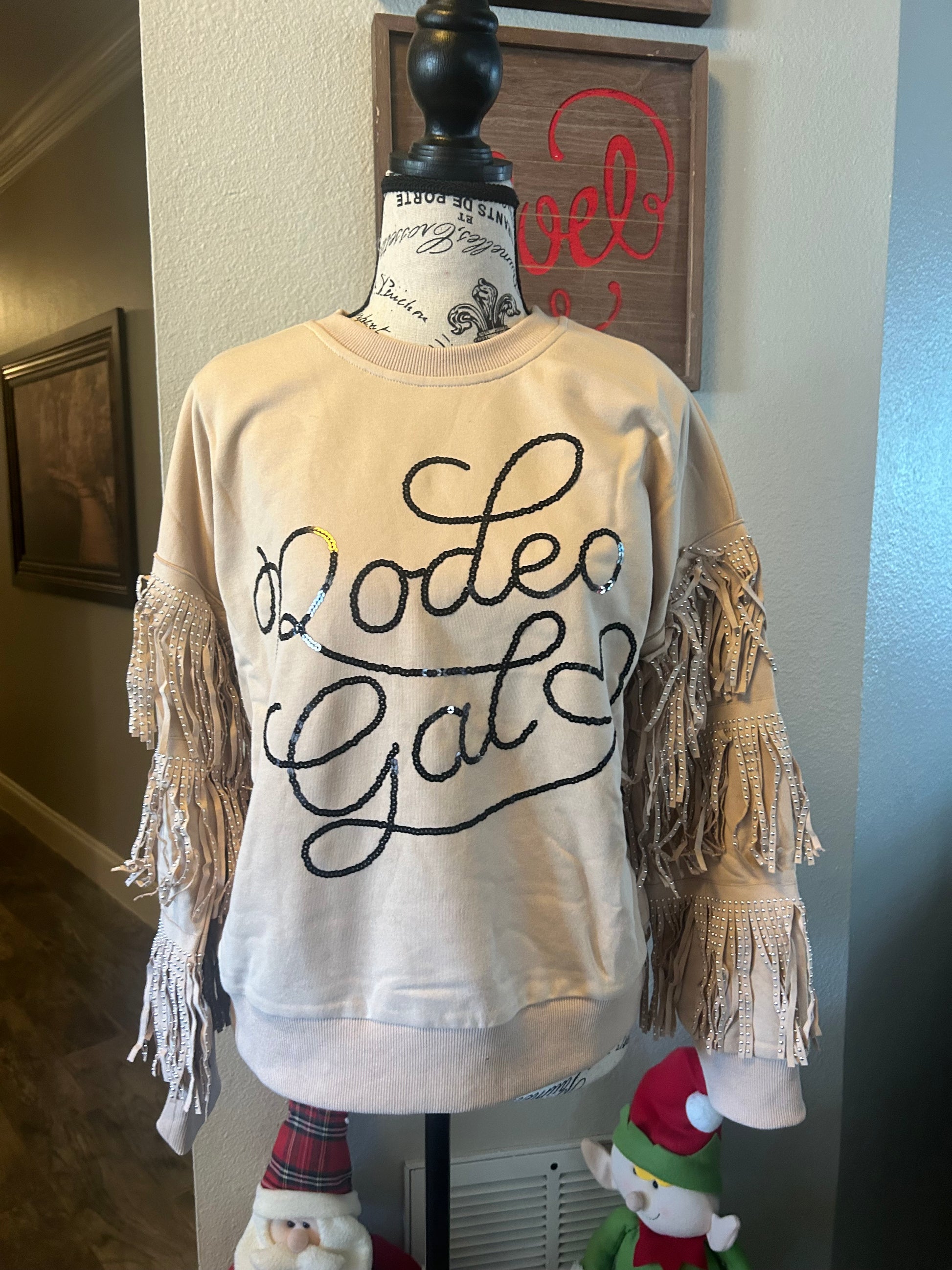 Rodeo Gal Sequin Fringe Sweater - Astra's Stellar Boutique