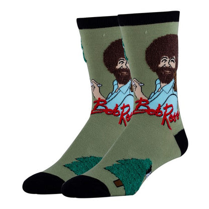 Painting Bob Ross   Men's Cotton Crew Funny Socks - Astra's Stellar Boutique
