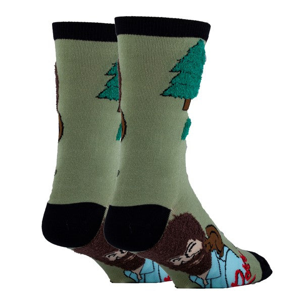 Painting Bob Ross   Men's Cotton Crew Funny Socks - Astra's Stellar Boutique