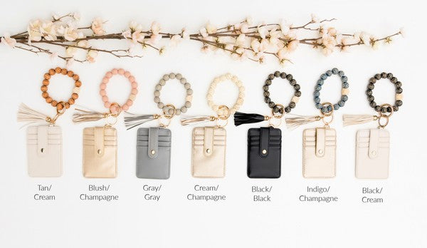 Leopard Beaded Key Ring Wallet Bracelet - Astra's Stellar Boutique