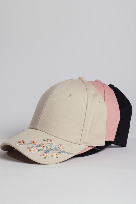 FLOWER EMBROIDERY CAP - Astra's Stellar Boutique
