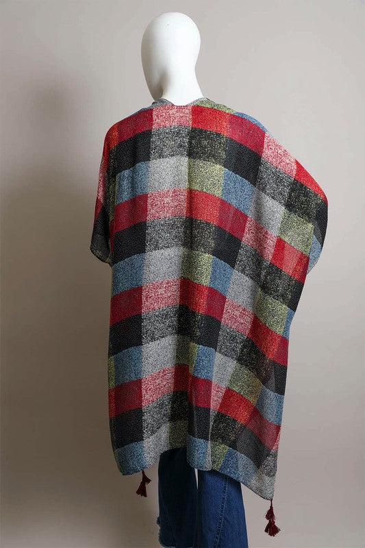 Multi Buffalo Checkered Kimono - Astra's Stellar Boutique
