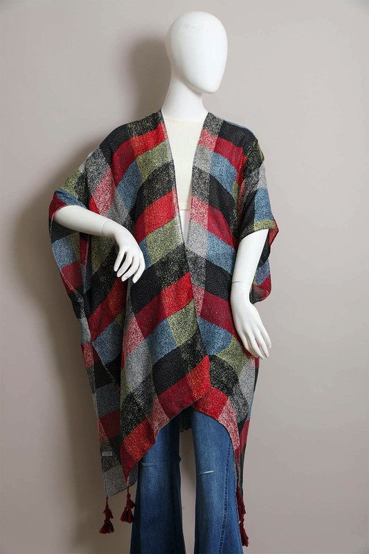 Multi Buffalo Checkered Kimono - Astra's Stellar Boutique
