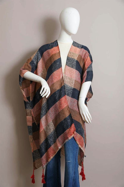 Multi Buffalo Checkered Kimono - Astra's Stellar Boutique