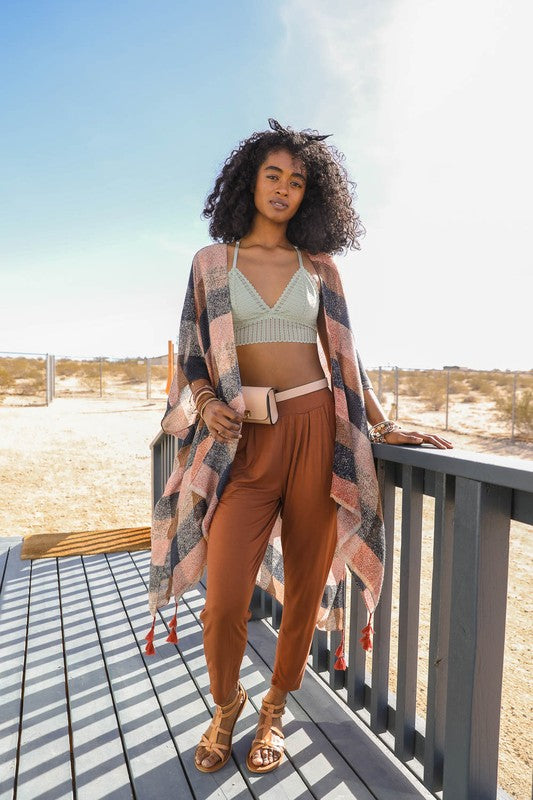 Multi Buffalo Checkered Kimono - Astra's Stellar Boutique