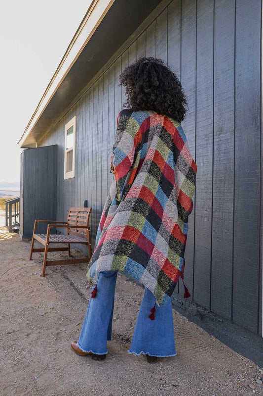 Multi Buffalo Checkered Kimono - Astra's Stellar Boutique