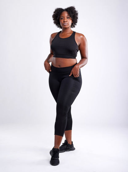 High-Waisted Classic Gym Leggings w Pockets - Astra's Stellar Boutique