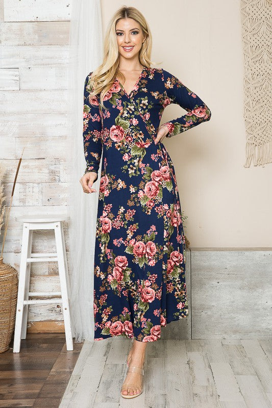 Floral Maxi Wrap Dress - Astra's Stellar Boutique