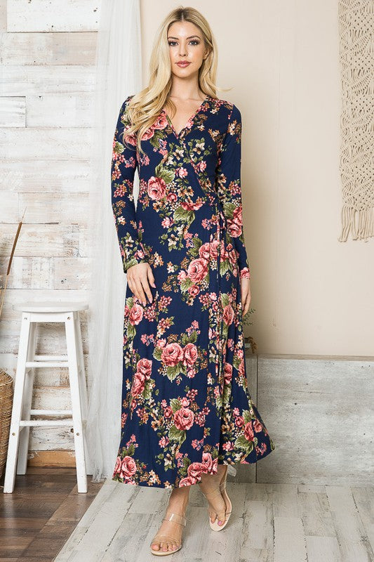 Floral Maxi Wrap Dress - Astra's Stellar Boutique