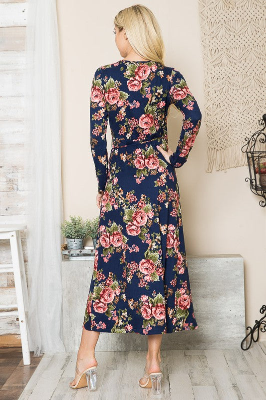 Floral Maxi Wrap Dress - Astra's Stellar Boutique