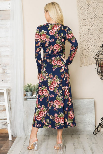 Floral Maxi Wrap Dress - Astra's Stellar Boutique