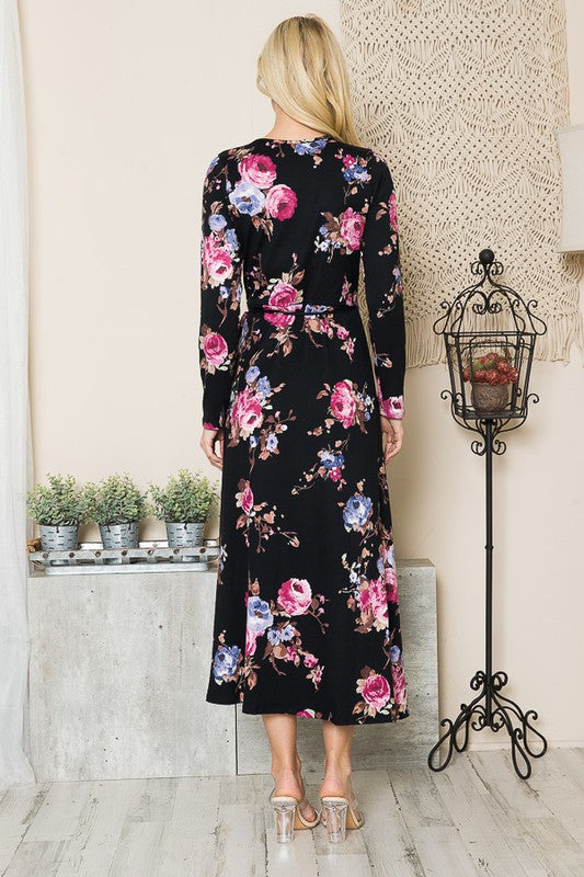 Floral Maxi Wrap Dress - Astra's Stellar Boutique