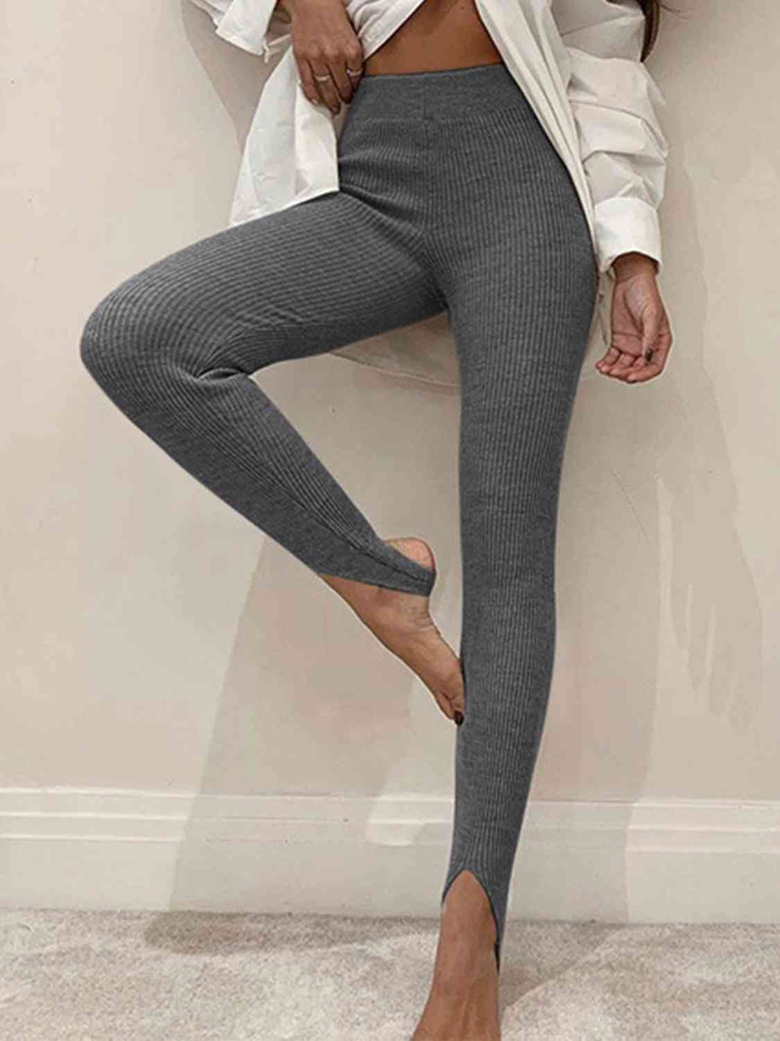 Ribbed Mid Waist Leggings - Astra's Stellar Boutique