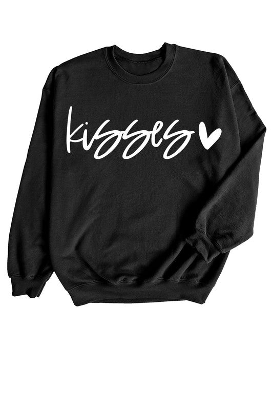 KISSES HEART VALENTINES DAY GRAPHIC SWEATSHIRT - Astra's Stellar Boutique