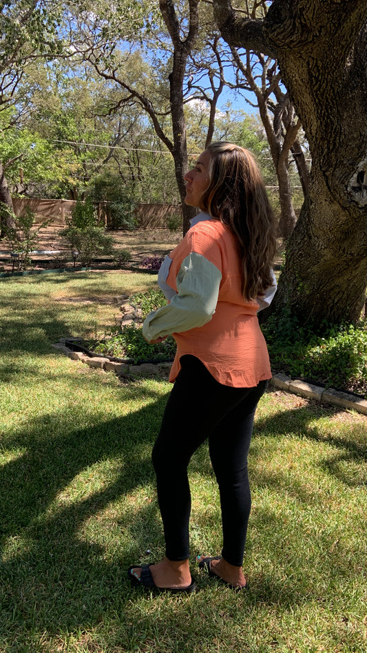 Patchy Oversize Top - Astra's Stellar Boutique