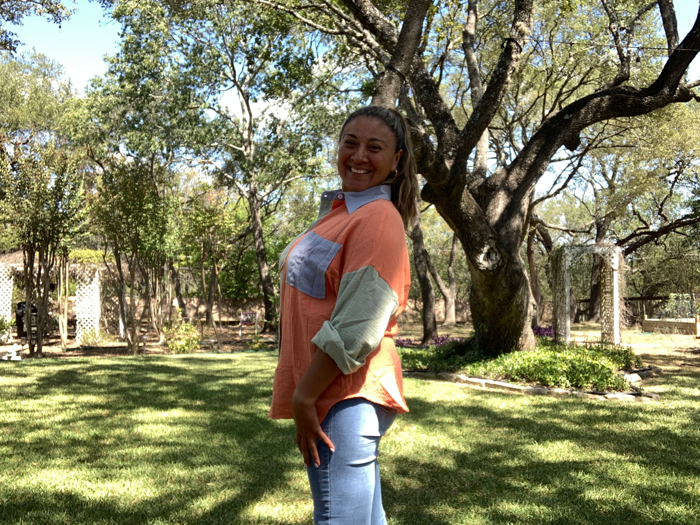 Patchy Oversize Top - Astra's Stellar Boutique