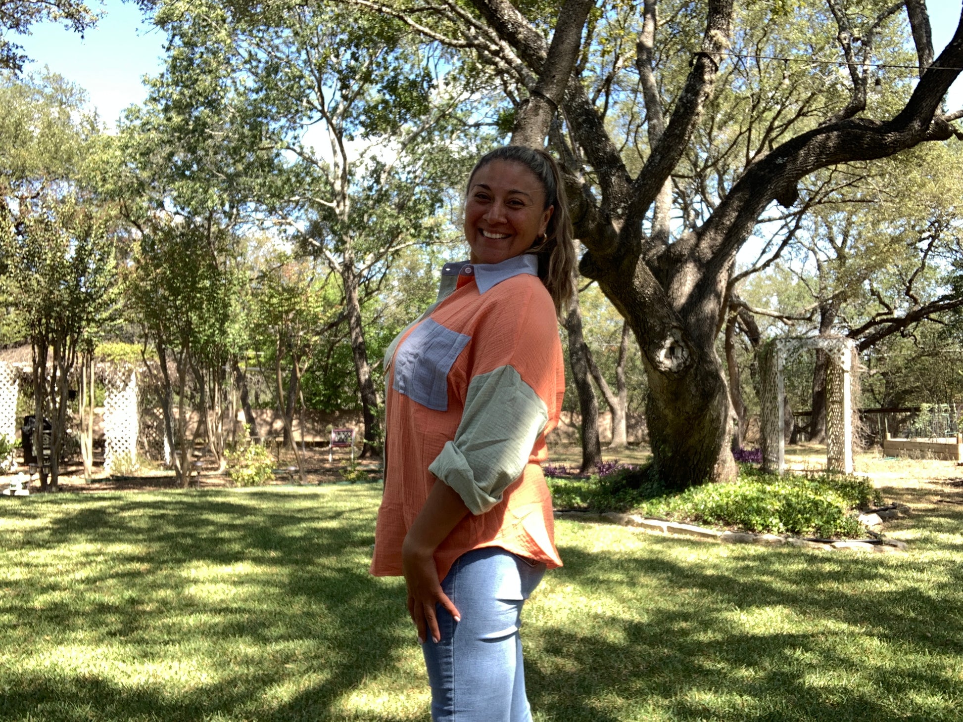 Patchy Oversize Top - Astra's Stellar Boutique