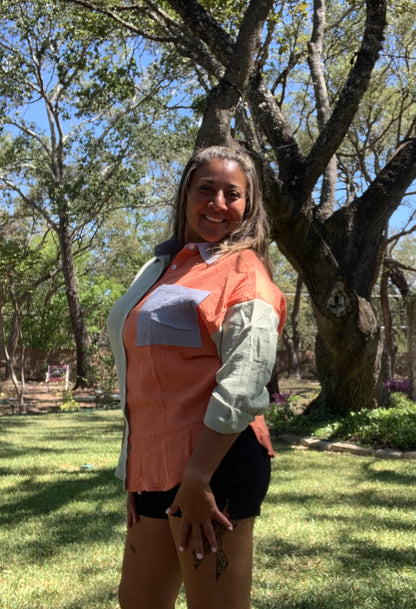 Patchy Oversize Top - Astra's Stellar Boutique