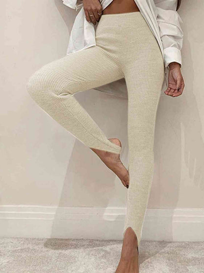 Ribbed Mid Waist Leggings - Astra's Stellar Boutique