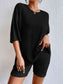 Ribbed Round Neck Top and Shorts Set