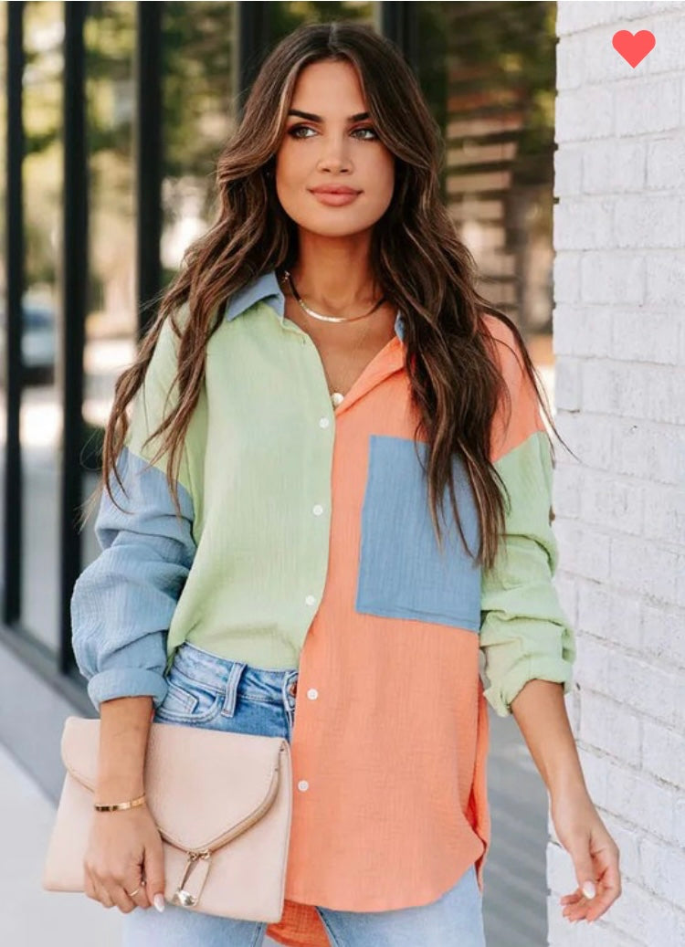 Patchy Oversize Top - Astra's Stellar Boutique